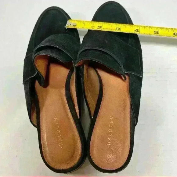 HALOGEN NORDSTROM Women’s Black Suede Mules Slides Sz 6.5 Classic Casual - Picture 6 of 9